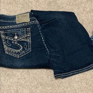 Womens silver jeans.